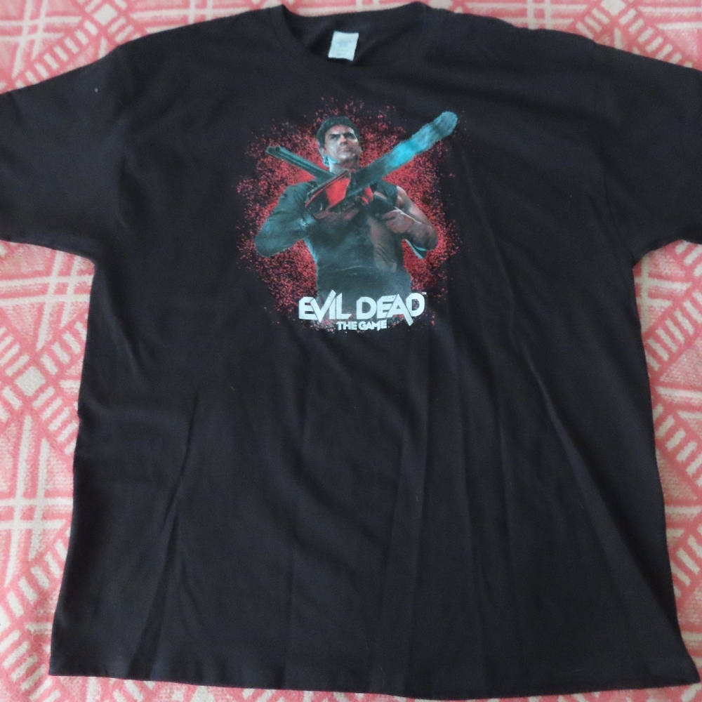 Rare Evil Dead The Game Blood Splatter Shirt XL Bruce Campbell ASH Rise no game